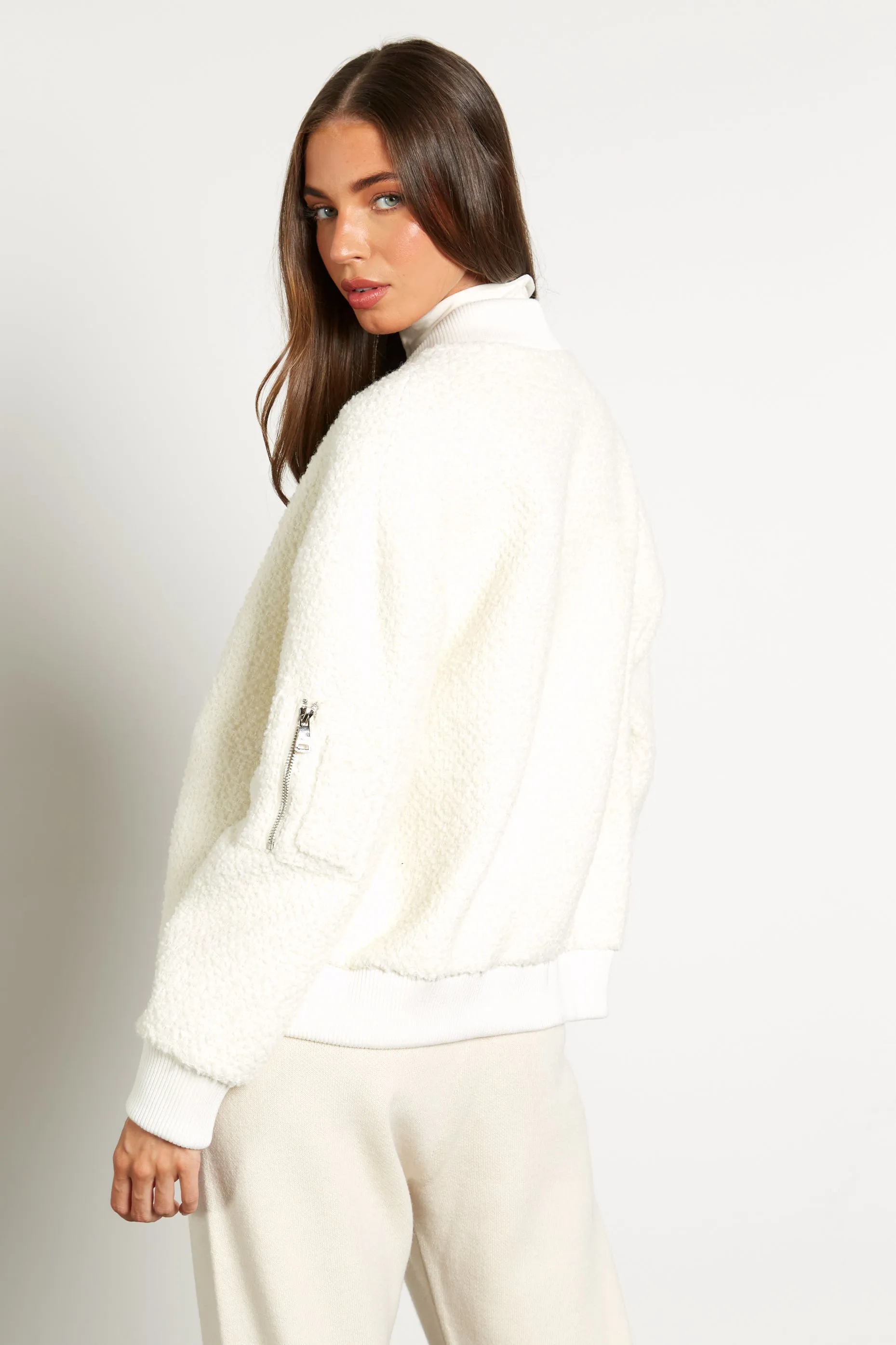 Lucia Boucle Wool Bomber