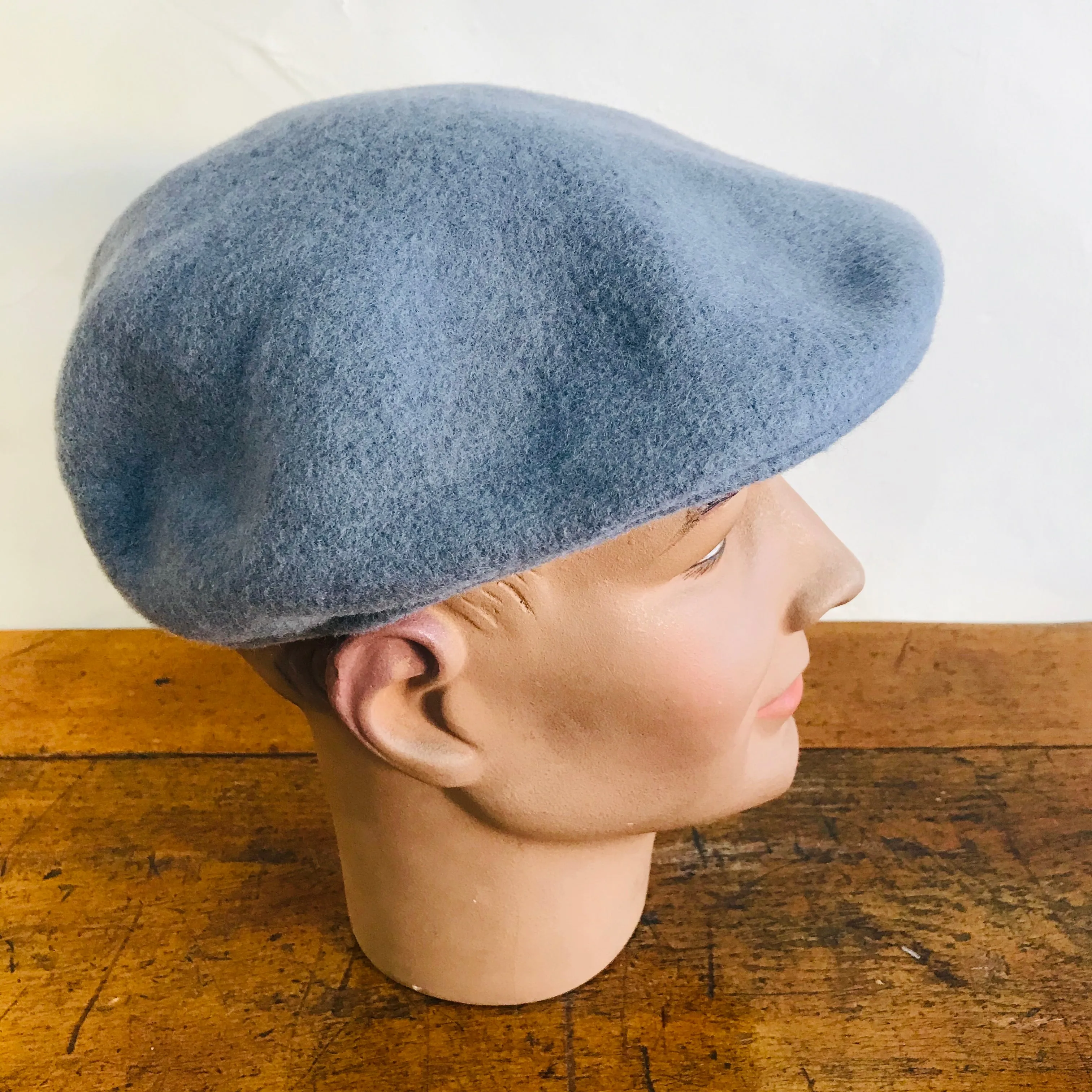 Luton - Cheese Cutter Flat Cap - Wool Felt - Dove Grey - S/M and M/L