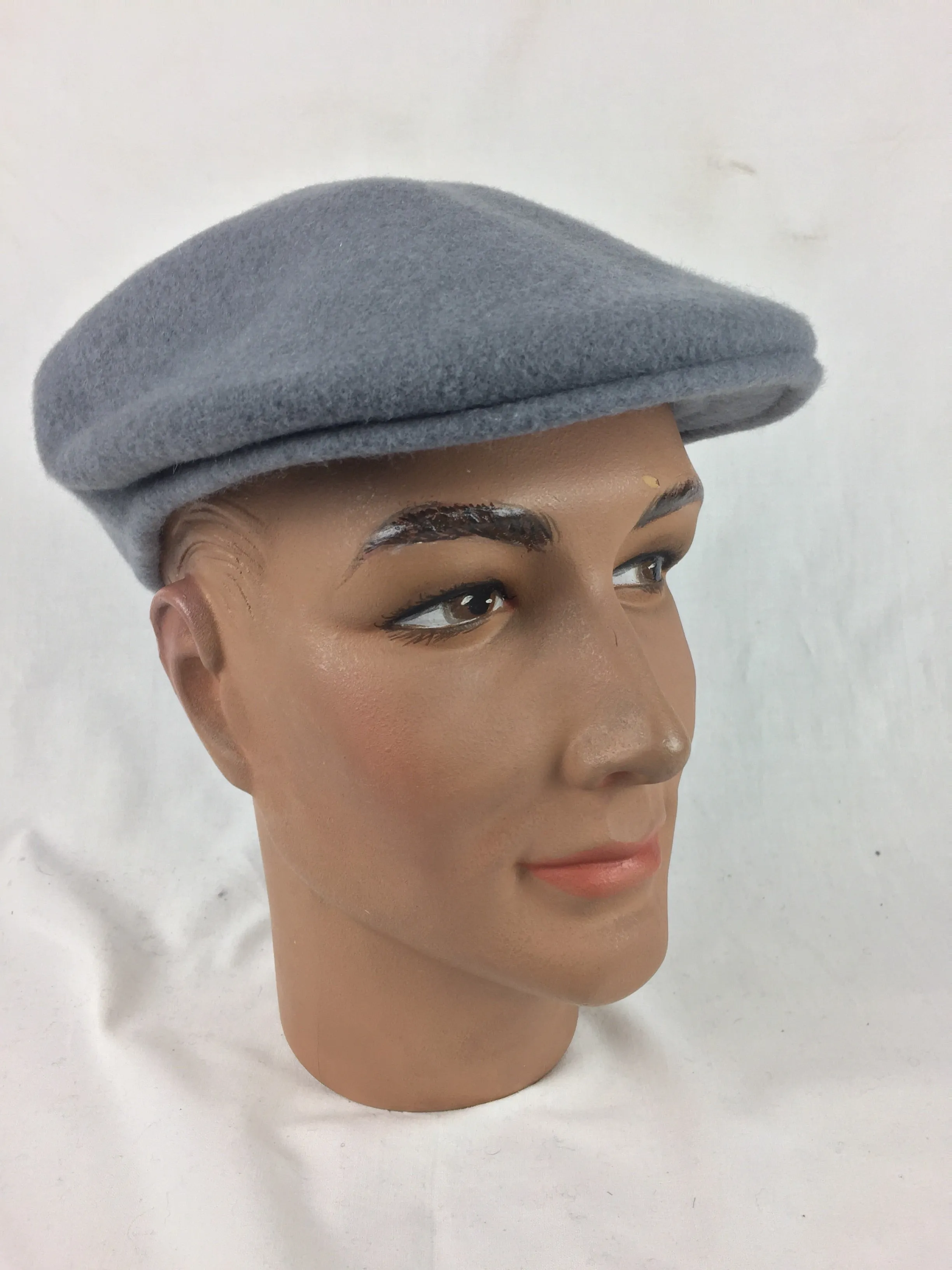 Luton - Cheese Cutter Flat Cap - Wool Felt - Dove Grey - S/M and M/L