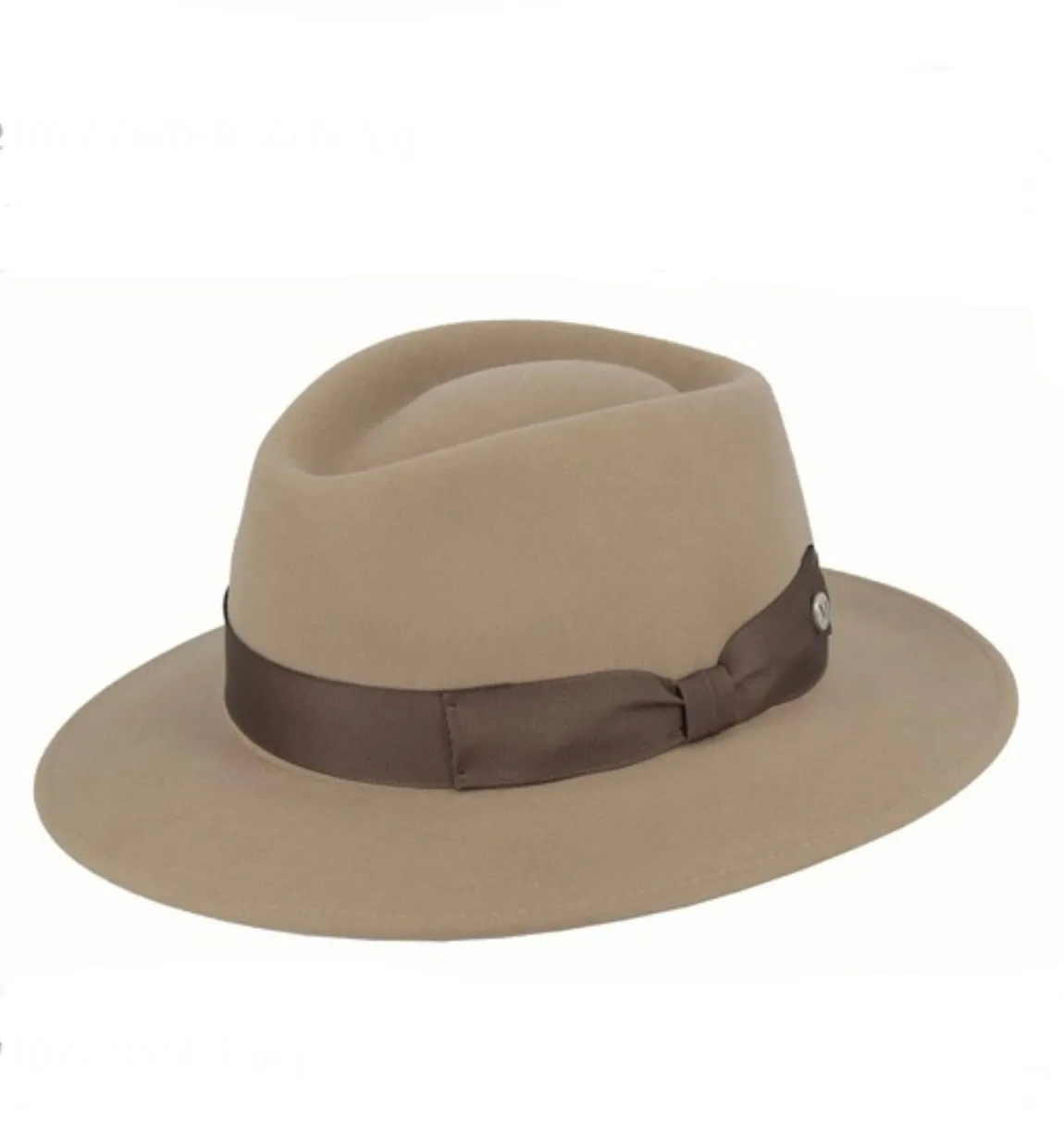 Flechet M Tear Drop Fedora - Cashmere/Wool Blend - Camel Color