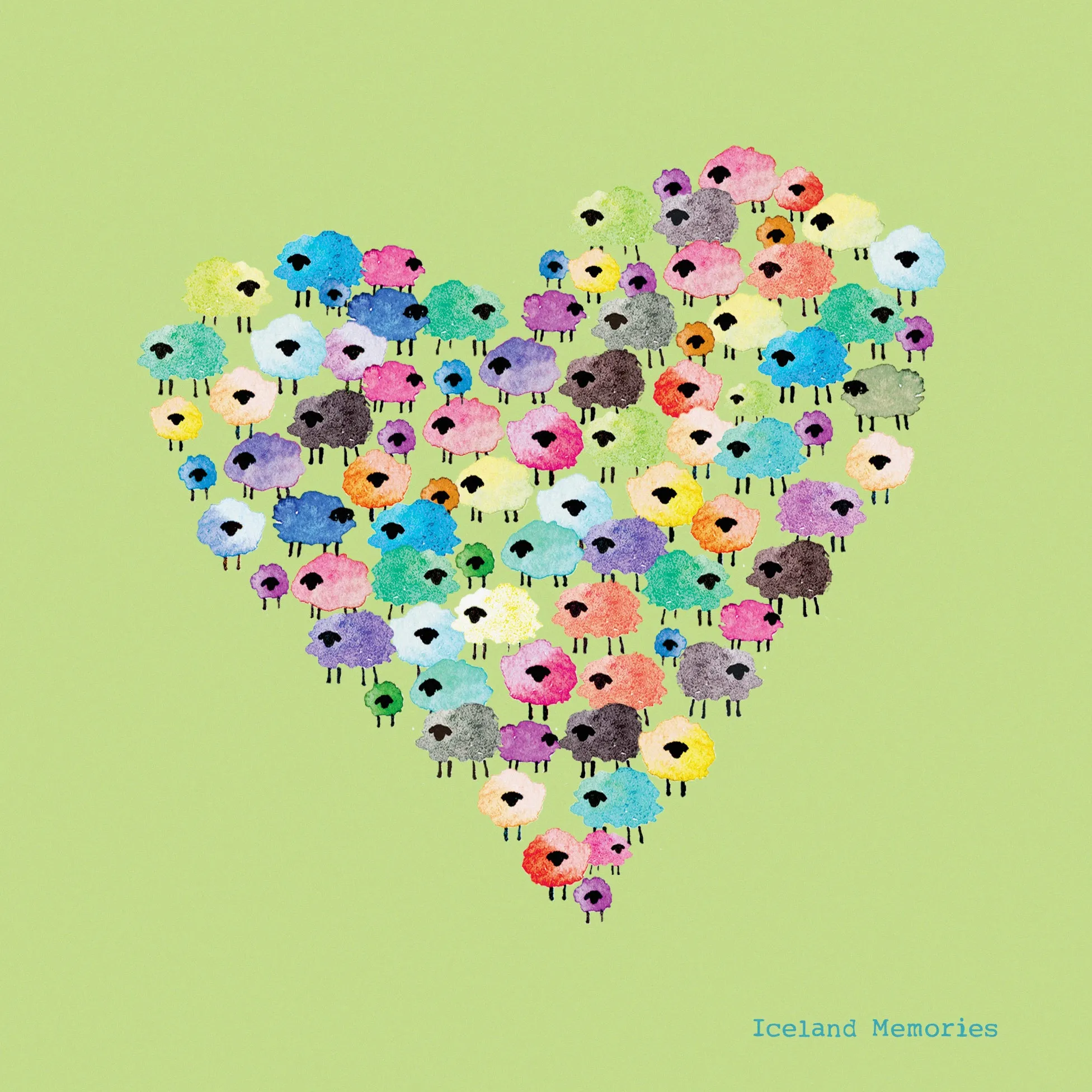 Magnet board - Flock of love, bright green