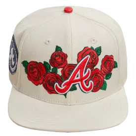 MLB ATLANTA BRAVES ROSES WOOL UNISEX SNAPBACK HAT (EGGSHELL)