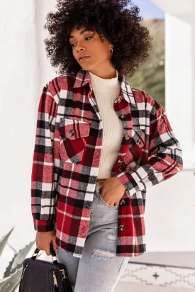 No Doubts Red Plaid Shacket