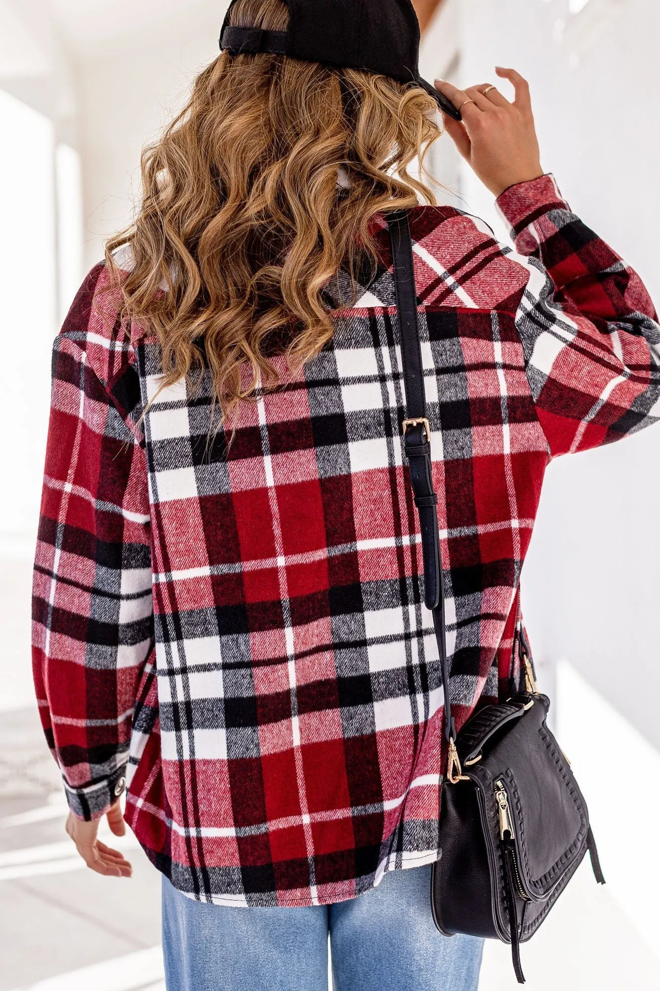 No Doubts Red Plaid Shacket