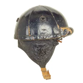 Original WWII Canadian Tanker Crash Helmet with Earphone "Scrum" - Size 7