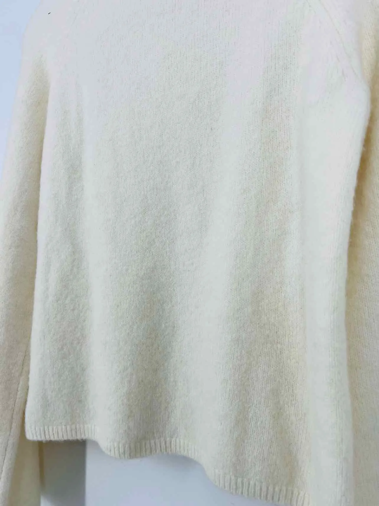 Oscar Size S Ivory Solid Wool Blend NEW Designer Sweater