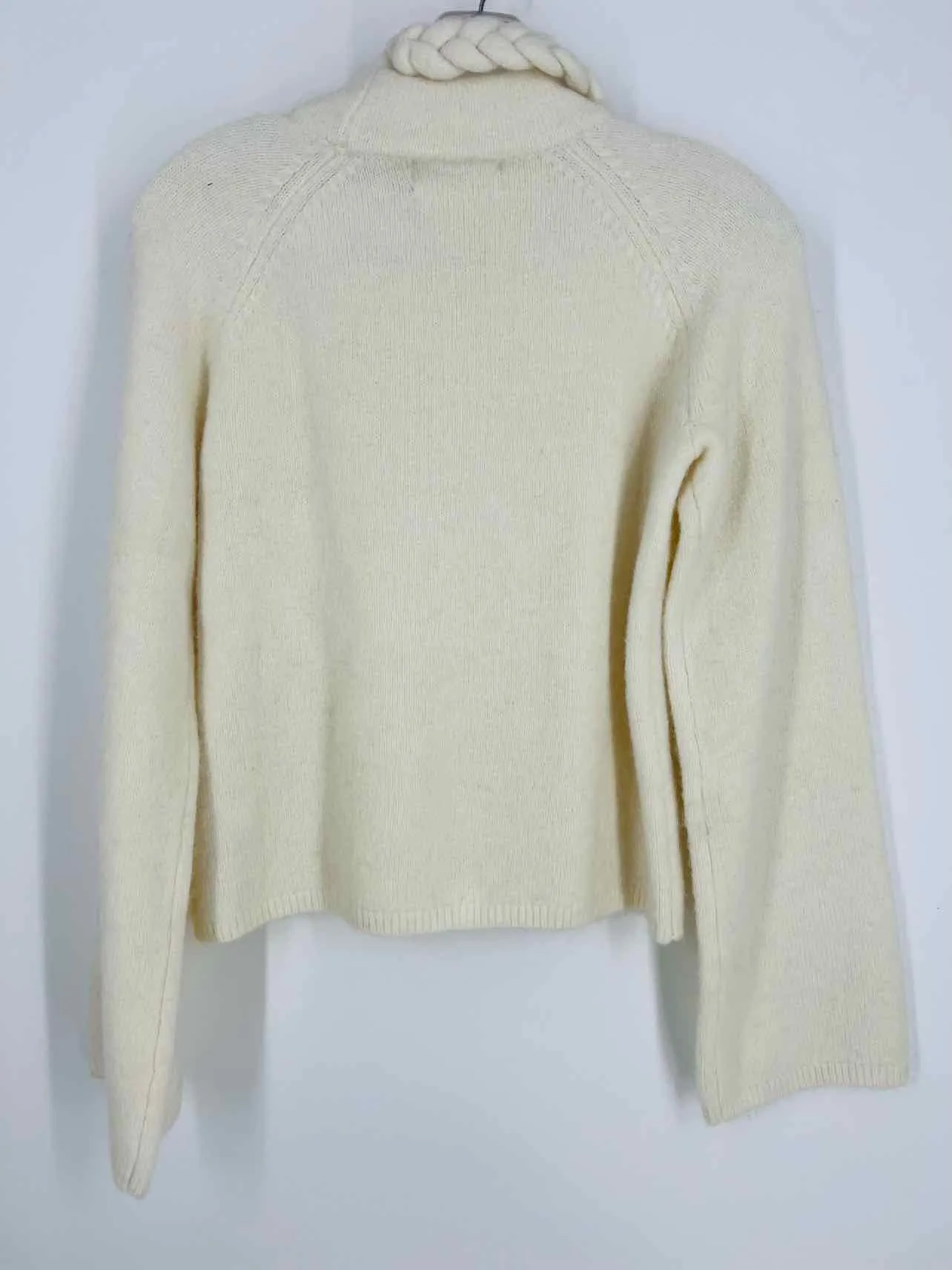 Oscar Size S Ivory Solid Wool Blend NEW Designer Sweater