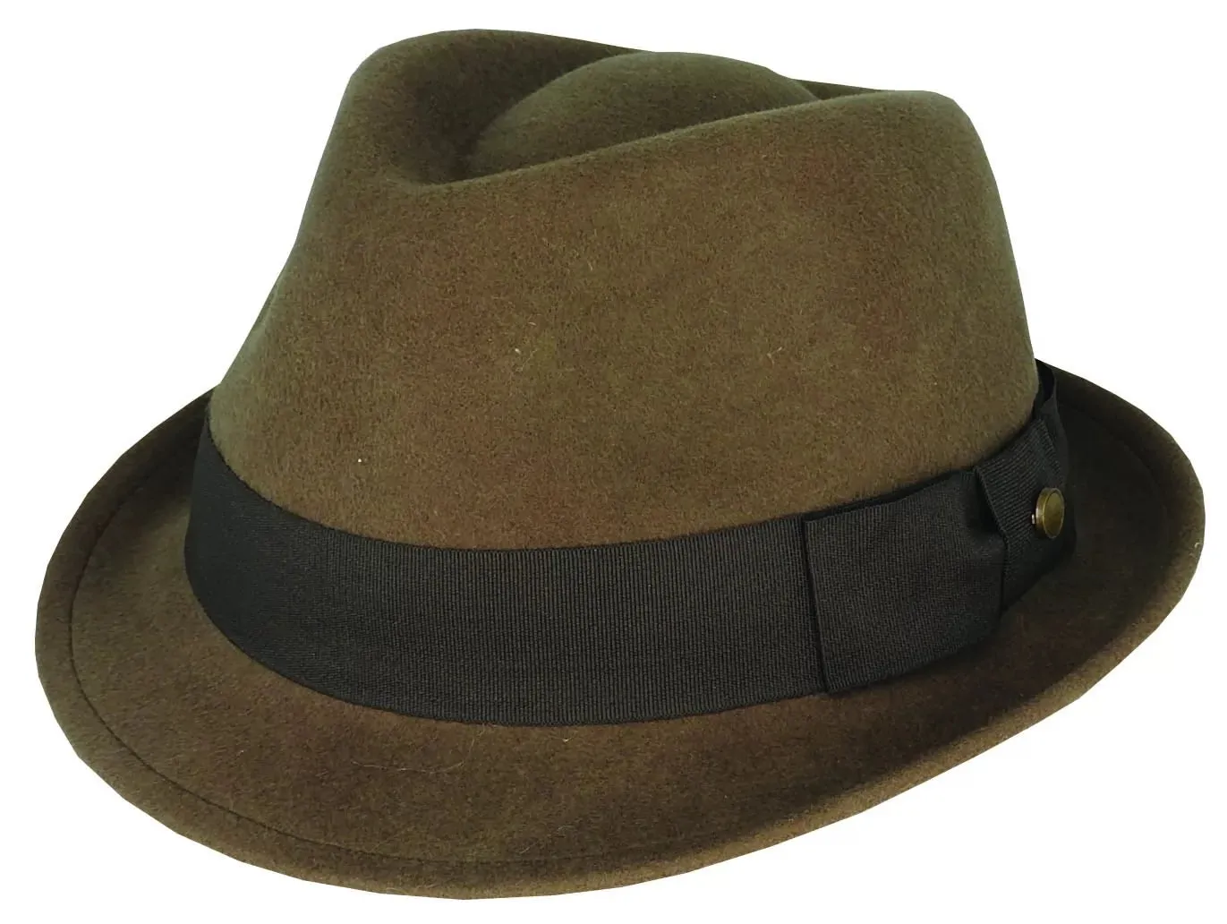 Pablo Trilby - Wool Felt - Petersham Trim - Bark