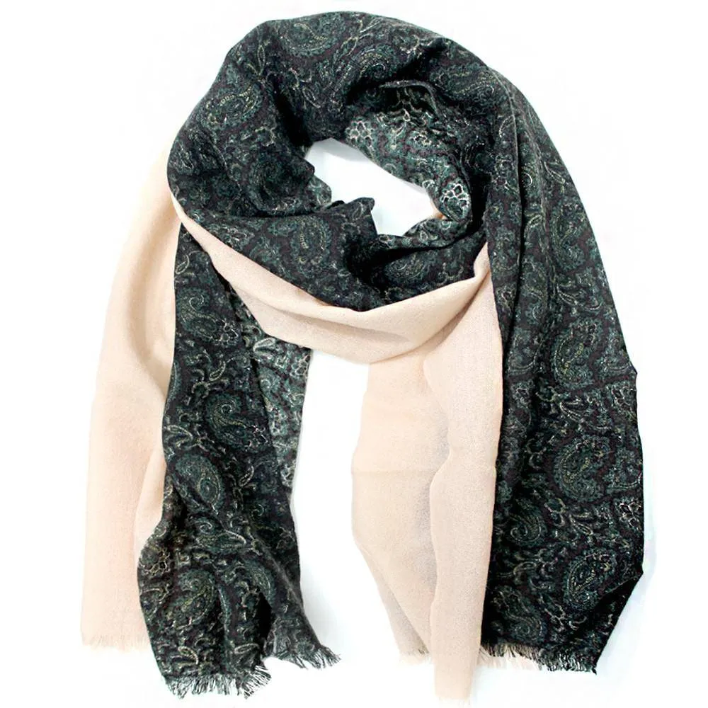 Paisley Print Scarf - Brown Combo