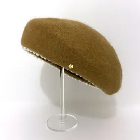 Patricia Pearl Trim Wool Beret - Camel