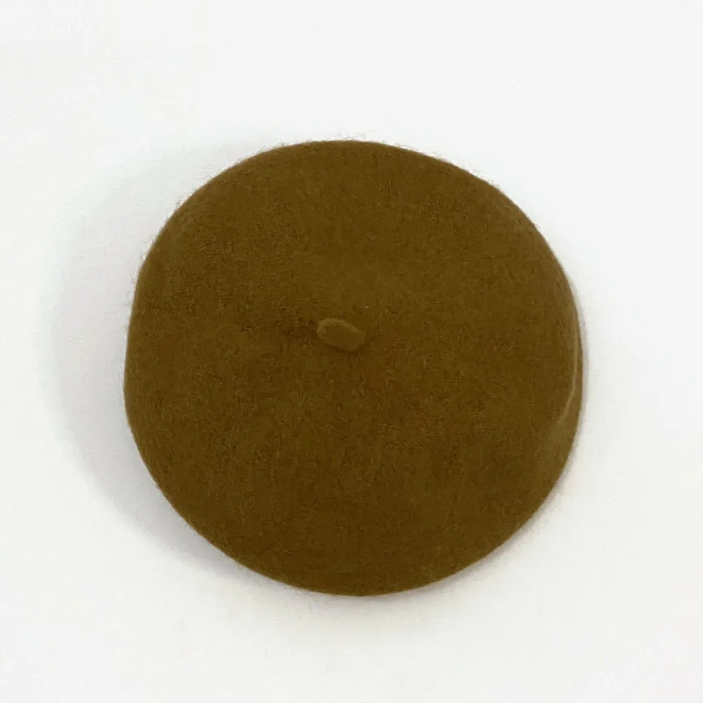 Patricia Pearl Trim Wool Beret - Camel