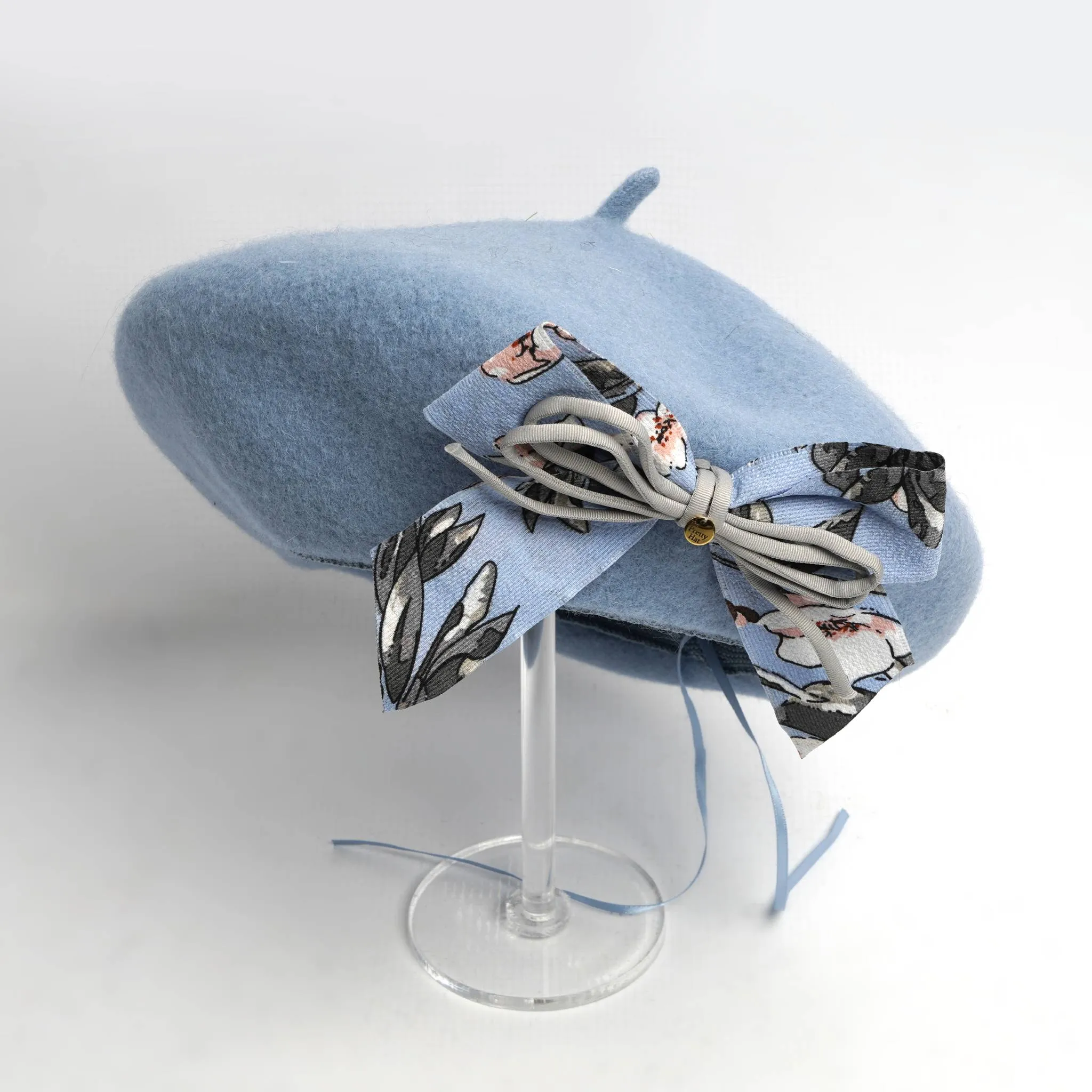 Polly Bow Back Beret - Periwinkle Blue