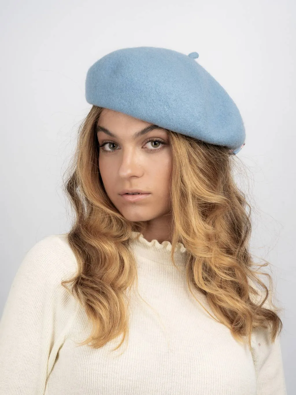 Polly Bow Back Beret - Periwinkle Blue