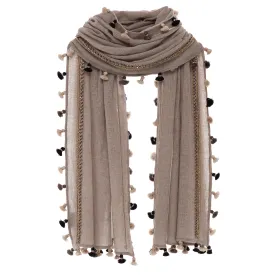 Pom Pom Scarf - Oyster