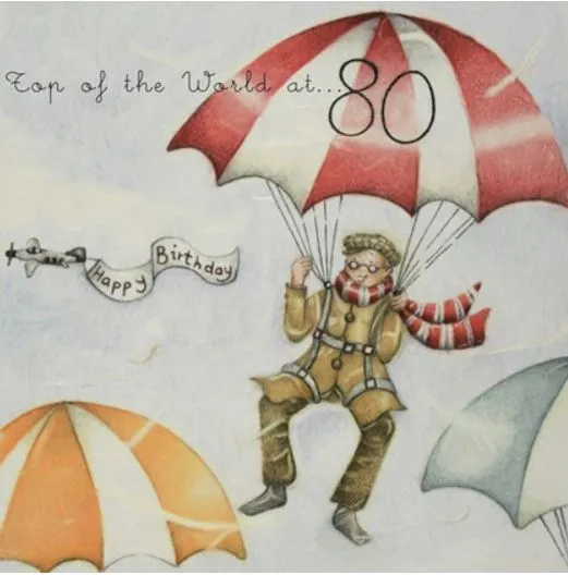 "Top of the World at 80" Birthday Greeting Card from Berni Parker