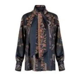 Sabina Savage "Cave Canem" Water/Ink Silk Shirt