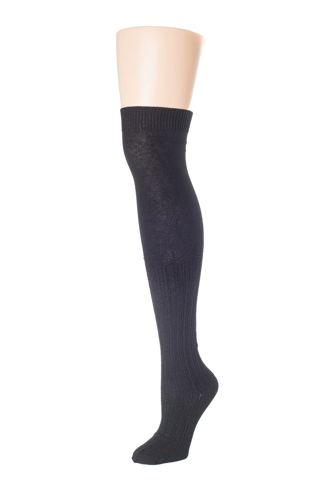 Seamed Openwork Cotton Stockings