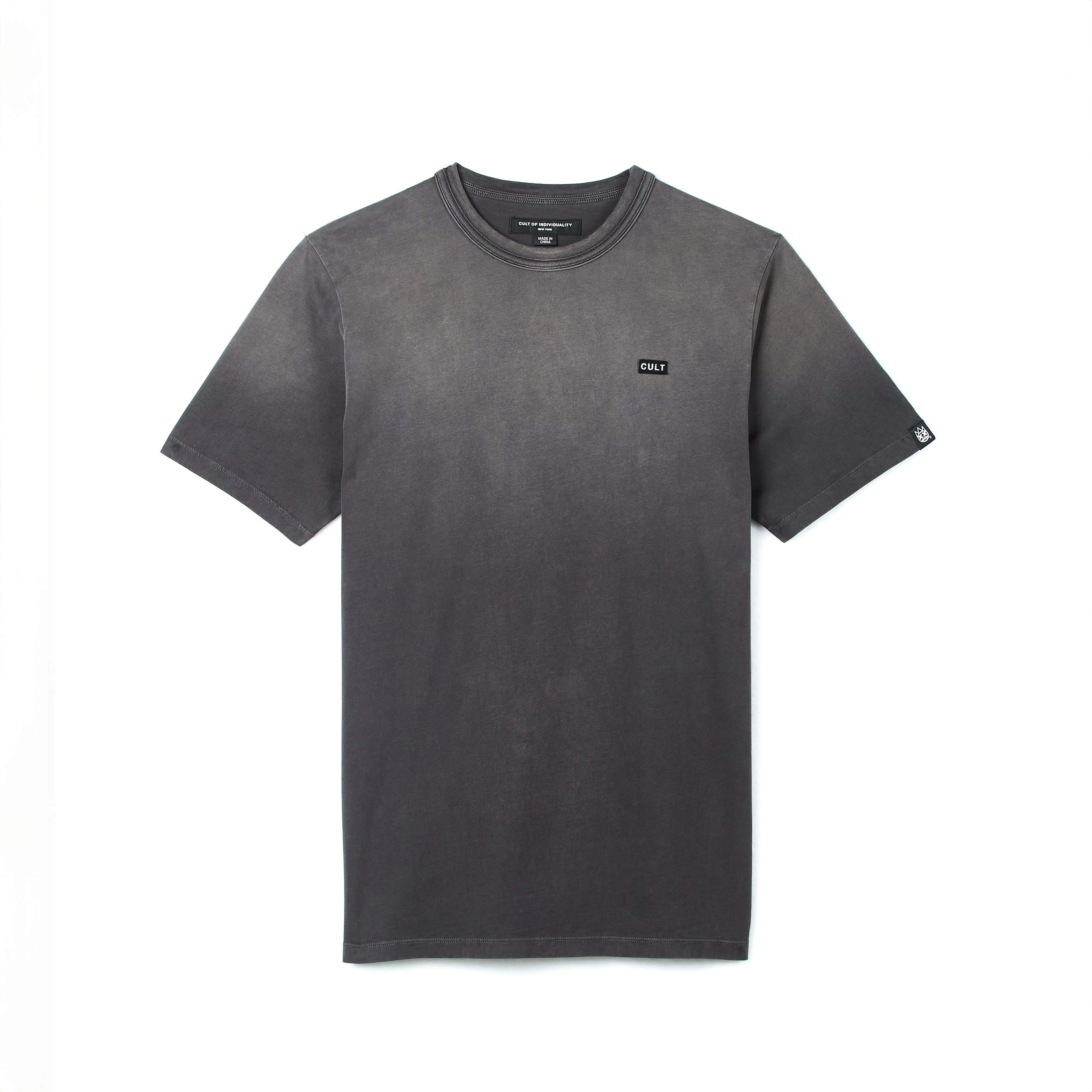 SHIMUCHAN LOGO SHORT SLEEVE CREW NECK T SHIRT IN VINTAGE CHARCOAL