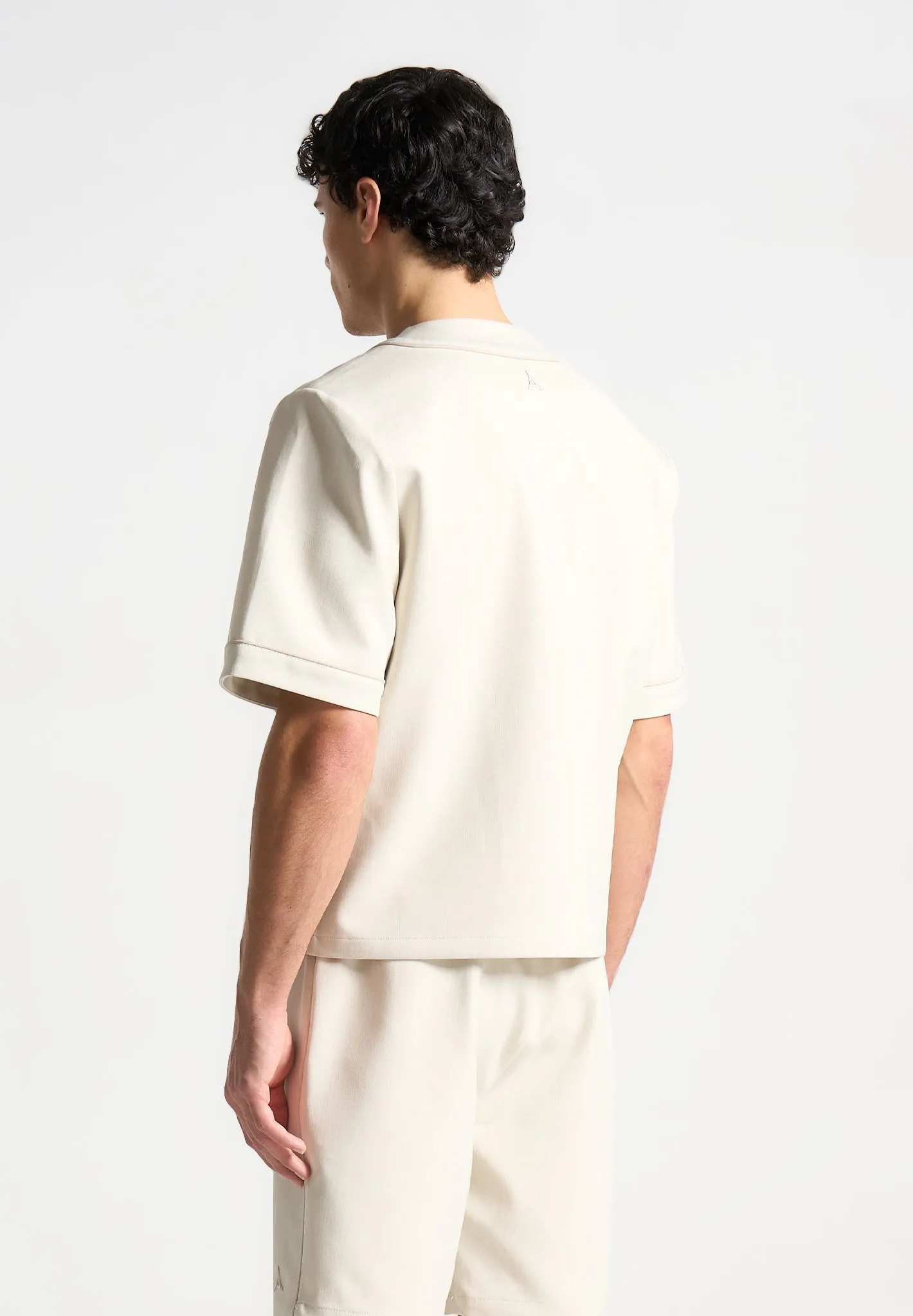 Signature Boxy Baseball Shirt - Beige