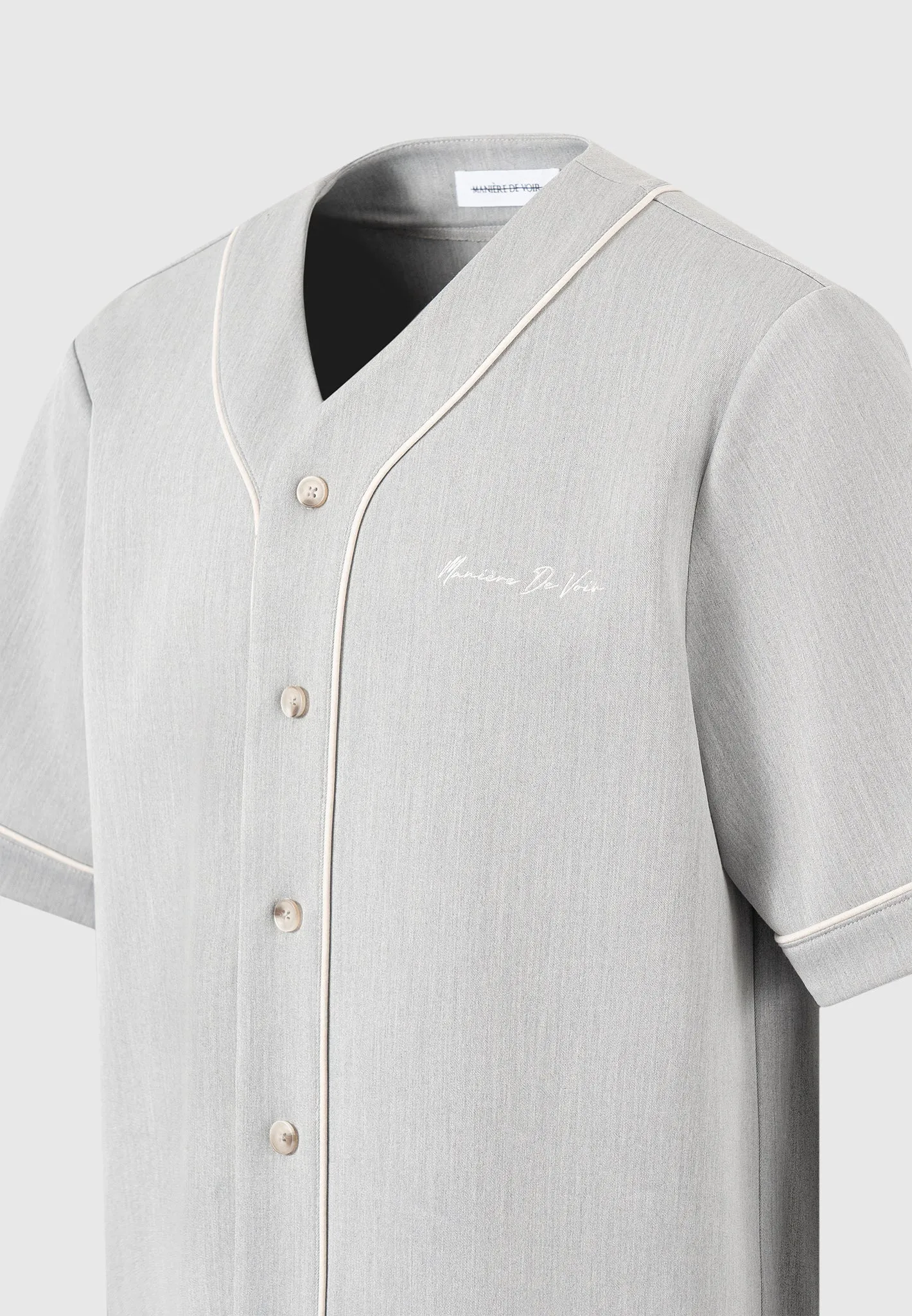 Signature Boxy Baseball Shirt - Grey