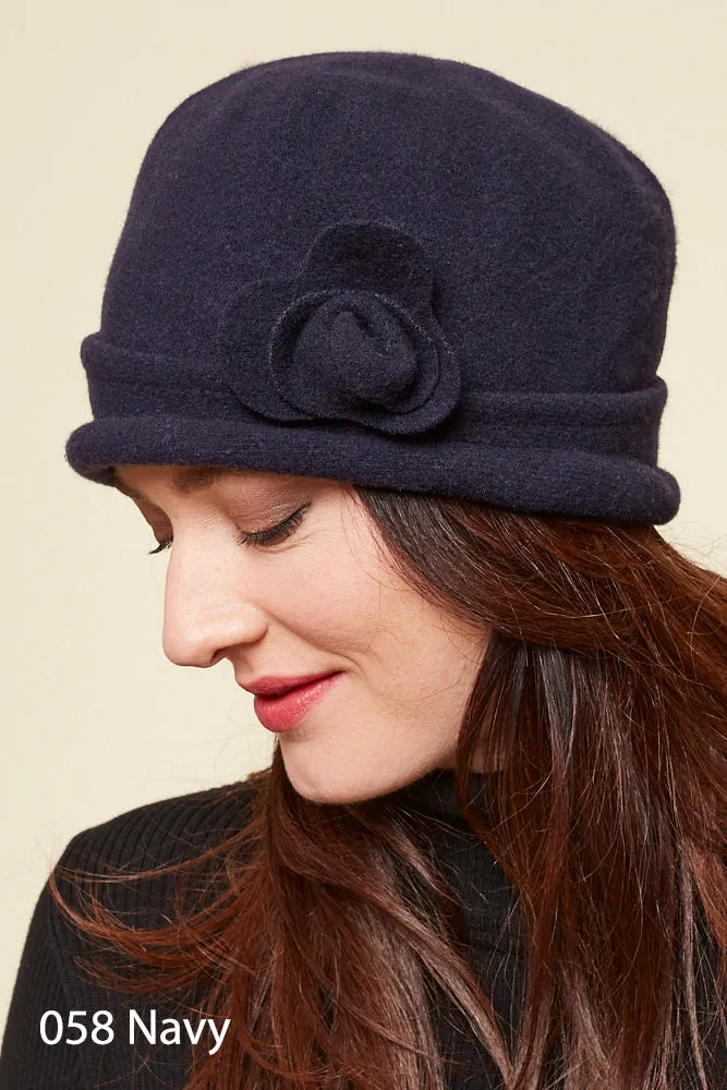 Spencer wool cloche hat