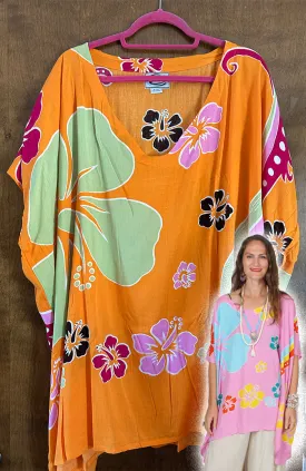 SunHeart Plus Size Boho Batik Top – Chic Hippie Resort Wear for Summer Beach Adventures (Sizes S to 6X)