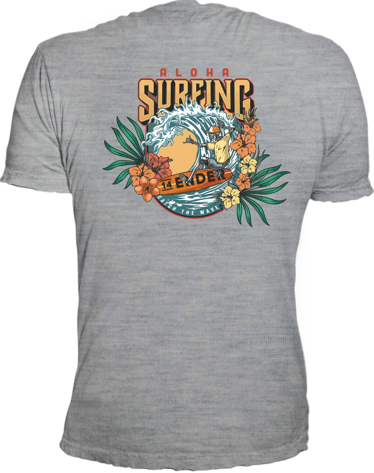 T-Shirt 14Ender® Aloha Surf⛱ grey melange