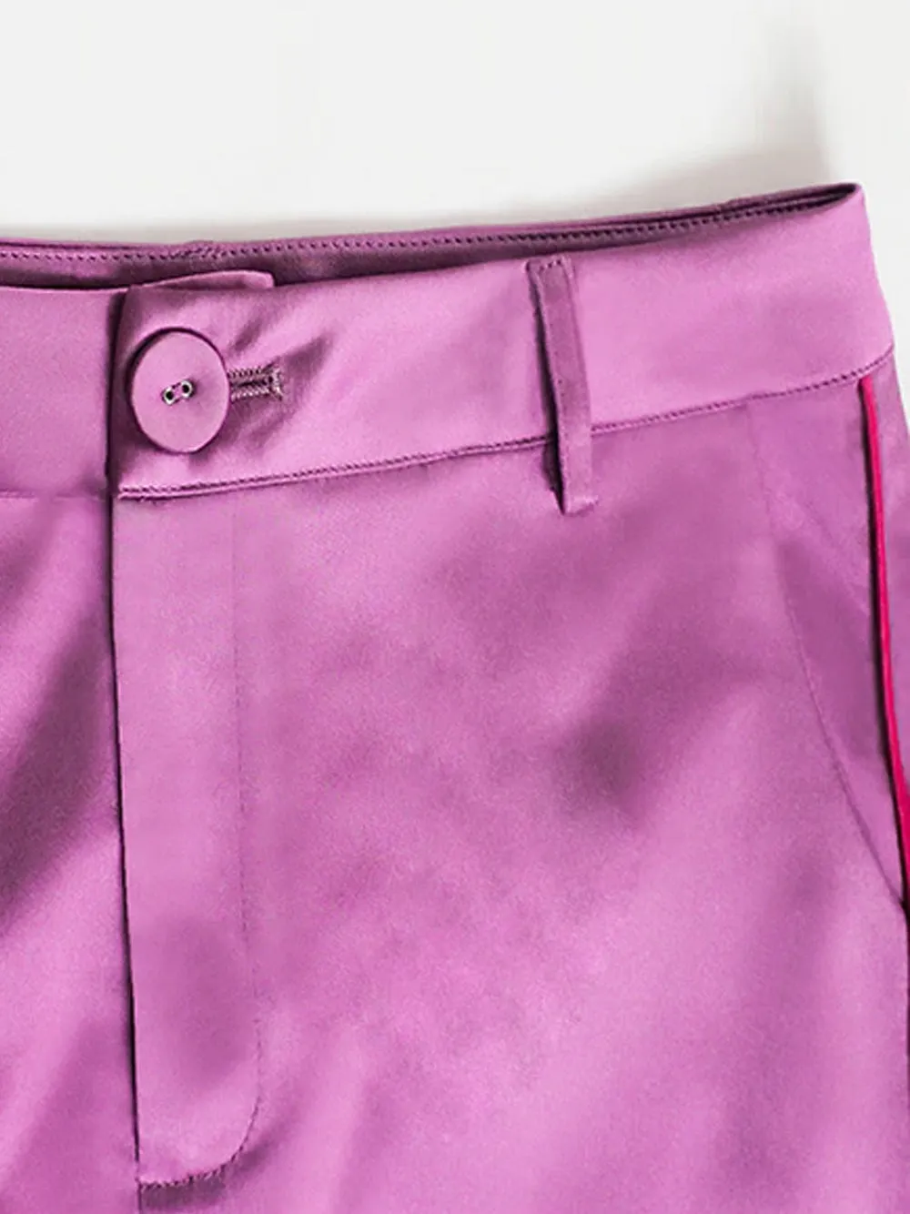 Tasseled Satin Blazer   Pants (Two-Piece Set) in Pink