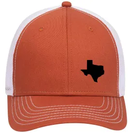 Texas State Black Map 6 Panel Low Profile Mesh Back Trucker Hat - For Men and Women