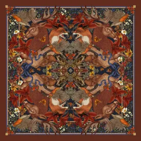 The Stag & Fox Scarf | Wool/Silk | 130x130cm [Preorder]