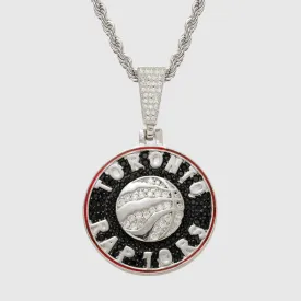 Toronto Raptors Iced Pendant - White Gold