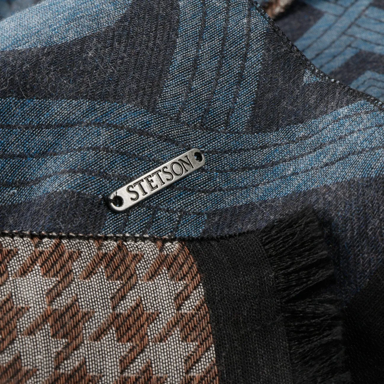 Two Patterns Cotton Scarf by Stetson