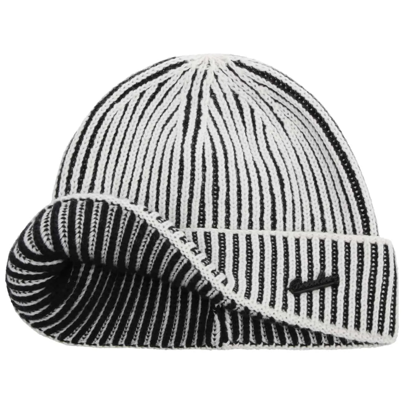 Twotone Cotton Beanie with Cashmere by Borsalino