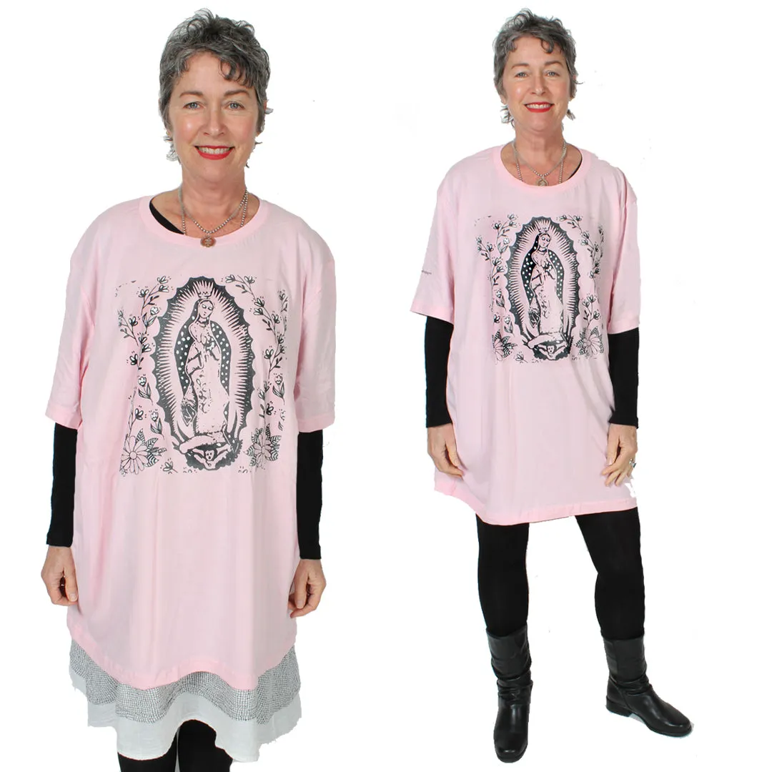 Virgin of Guadalupe Cotton Unisex Women's Men's  Folk Art Tee Shirt Small to 4X