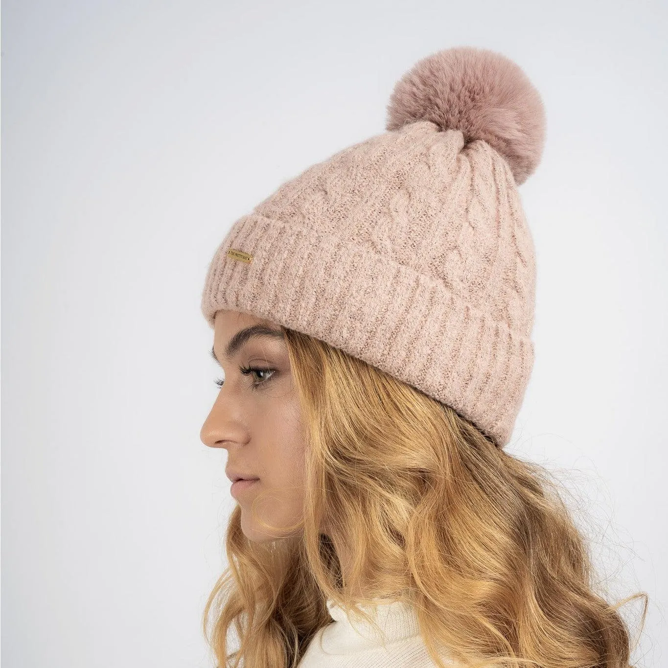 Zoe Fleece Lined Beanie - Nude Pink